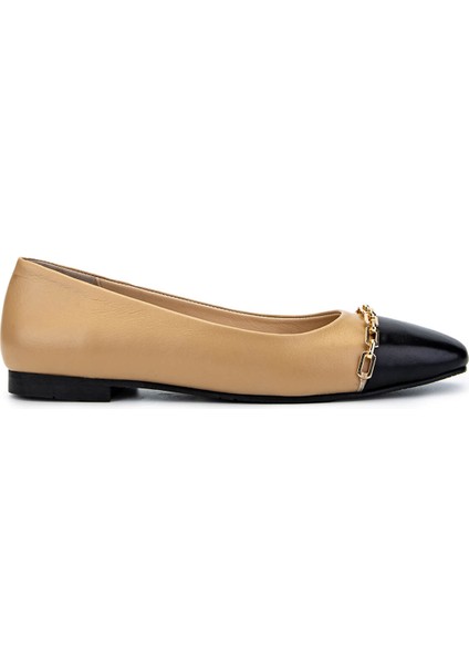 Kadın Deri Bej Babet Ayakkabı 1027 033 Bn Ayk SK24-25 Nude Dr/syh Dr