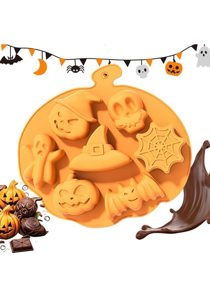 Tekno Trust Silikon Cadılar Bayramı Halloween Çikolata Kek Kalıbı Kurabiye Kalıbı Sabun Kalıbı