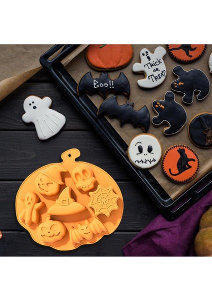 Tekno Trust Silikon Cadılar Bayramı Halloween Çikolata Kek Kalıbı Kurabiye Kalıbı Sabun Kalıbı