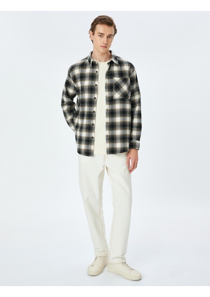 Klasik Uzun Kollu Cepli Ekoseli Oduncu Gömleği fiyatları