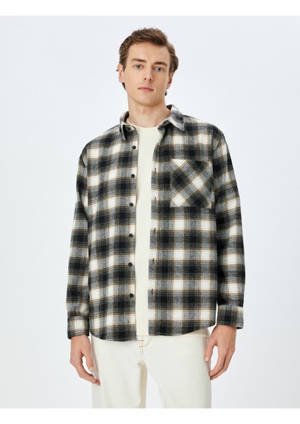 Klasik Uzun Kollu Cepli Ekoseli Oduncu Gömleği modelleri