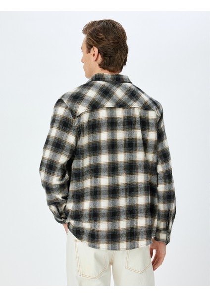 Klasik Uzun Kollu Cepli Ekoseli Oduncu Gömleği fırsatları