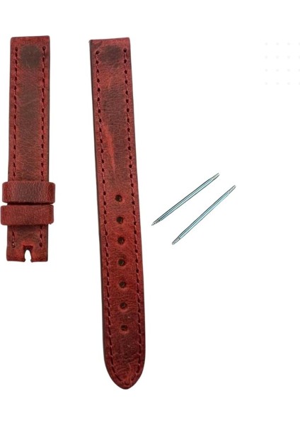 N1001S Nubuk Deri Kordon - Bordo - 14MM