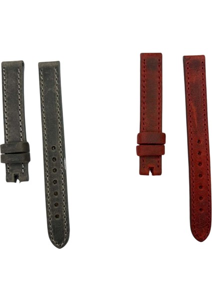 N1001S Nubuk Deri Kordon - Bordo - 14MM