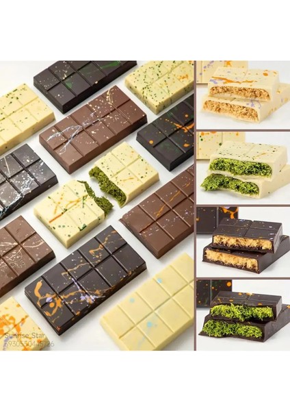 Tekno Trust 6 Göz Dikdörtgen Şekilli Dubai Çikolatası Kalıbı Şeker Çikolata Sabun Jöle vb Silikon Kalıp 1 Adet indirimleri