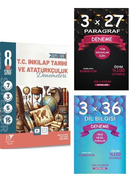 Lgs T.C. Inkılap Tarihi Ve Atatürkçülük Superıor 15 Li Deneme / Anla Kazan Dilbilgisi / Denemesi