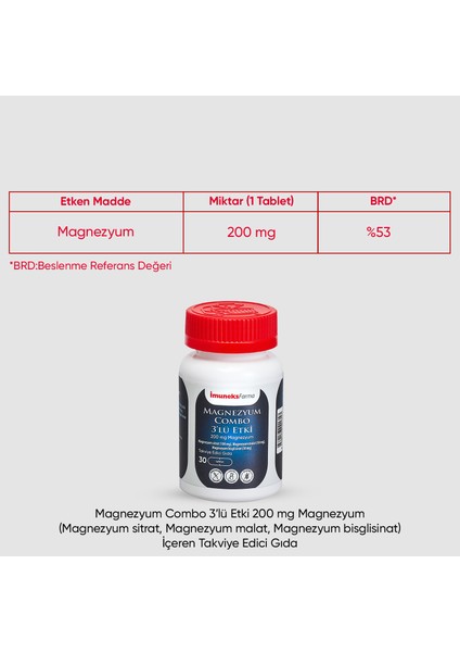 Magnezyum 200 Mg 30 Tablet X 2 Adet