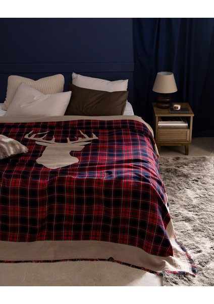 Valensole King Size %100 Pamuk Yatak Örtüsü - Kırmızı