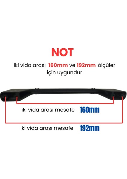 50 Adet Çizgili Saroz Siyah Metal Mobilya Kulbu 160 mm - 192 mm modelleri