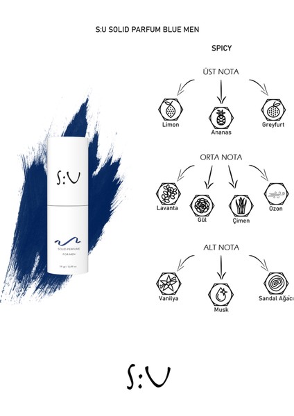 Solid Parfum Blue Men 14 gr - Katı Parfüm Mavi Erkek modelleri