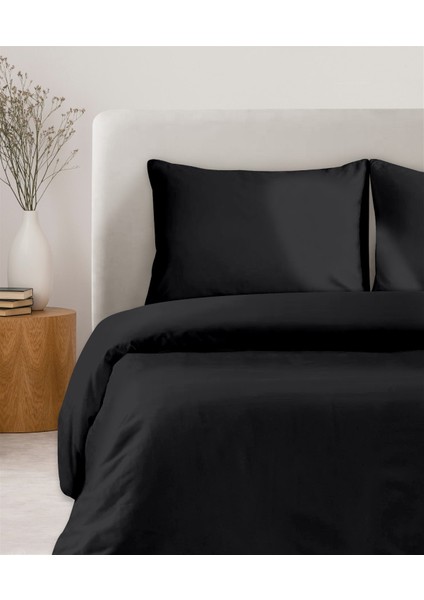 Organik Pamuk Akfil Nevresim Seti Tek Kişilik 160 x 220 cm Siyah fiyatları