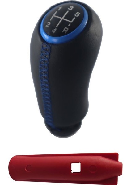 Renault Scenıc Deri Vites Topuzu Siyah Mavi Kapaklı