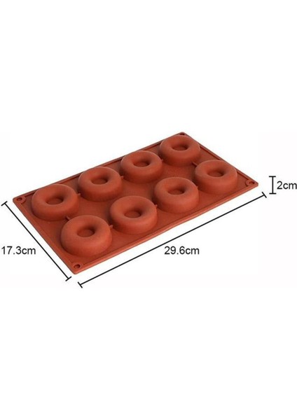 Tekno Trust Donut 8'li Çörek Bisküvi Çikolata - Kek Silikon Kalıbı