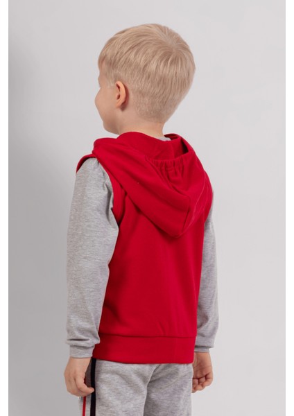 Punch Nakışlı Kapüşonlu Fermuarlı Cepli Erkek Çocuk Yelek modelleri