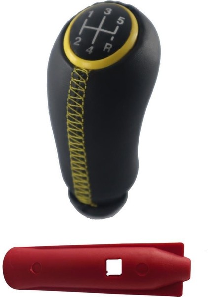 Renault Scenıc Deri Vites Topuzu Siyah Sarı Kapaklı