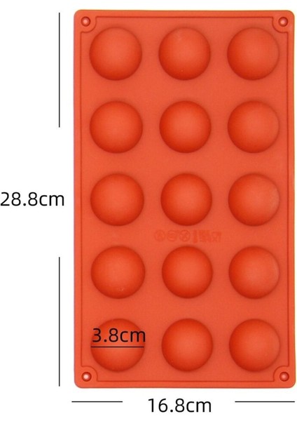 Yarım Küre 15'li Pasta Kek & Çikolata Silikon Kalıbı GT128