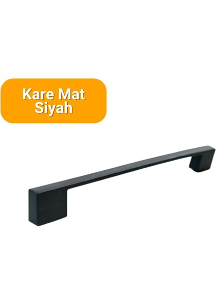 50 Adet Kare Mat Siyah Metal Mobilya Kulbu 160 mm - 192 mm