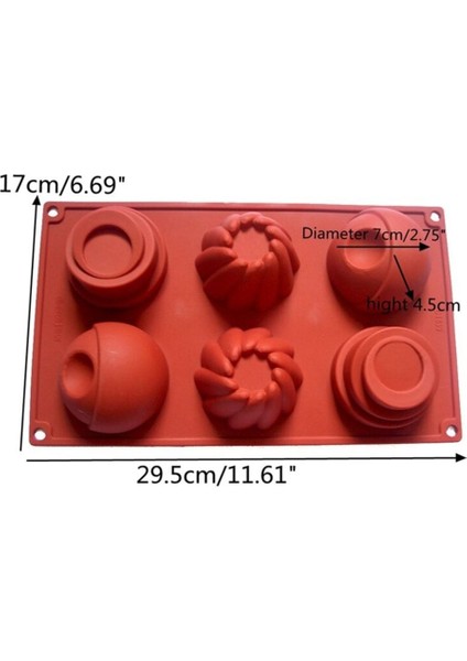 Tekno Trust Muffin 3D Figürlü 6'lı Çörek Kek - Çikolata Silikon Kalıbı