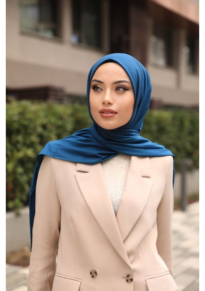 Tekno Trust Tesettür Penye Şal Hijap Modeli - Petrol Mavisi fırsatları