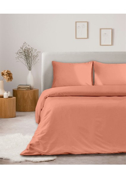 Organik Pamuk Akfil Nevresim Seti Tek Kişilik 160 x 220 cm Oranj