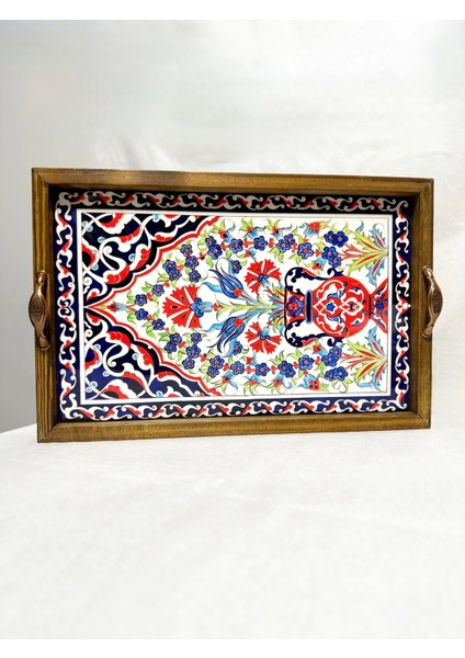 25 x 40 Vazo Desen Çini Tepsi