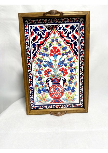25 x 40 Vazo Desen Çini Tepsi