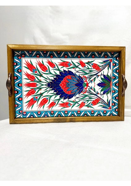 25 X 40 Cm Motif Çini Tepsi