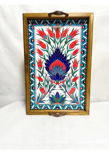 25 X 40 Cm Motif Çini Tepsi
