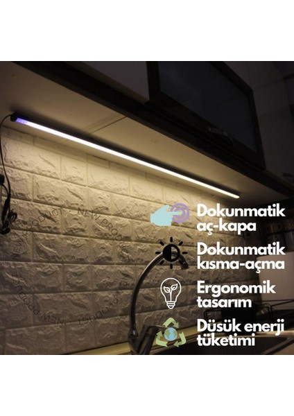 Dokunmatik 120CM Gün Işık Tak Çalıştır LED Işık Mutfak, Dolap, Tezgah Altı, Duvar Dekoratif Gece Lamba