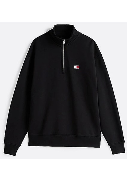 Erkek Siyah Tjm Rlx Fermuarlı Sweatshırt