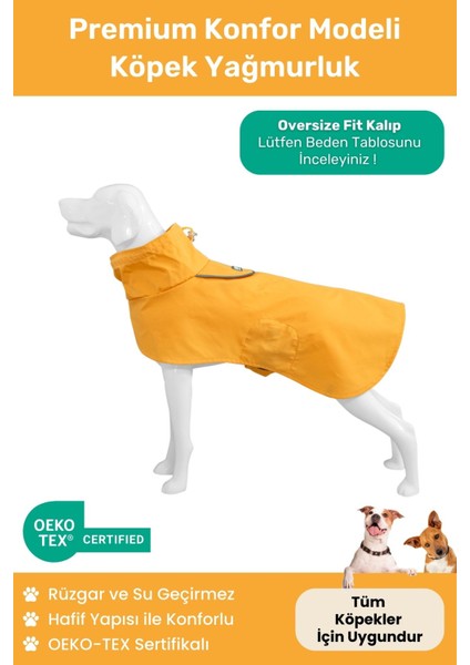 Yağmurluk, Rüzgar & Su Geçirmez Küçük ve Büyük Irk Köpekler Için Premium Konforlu Model Köpek Yağmurluk