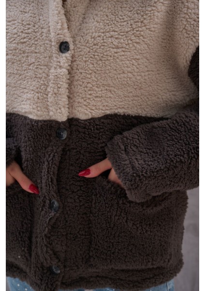 Kadın 5 Renk Premıum Tasarım Peluş Mont modelleri