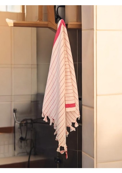 2'li Kırmızı Çizgili Mutfak Kurulama Bezi Pamuk Kara Tezgah Peşkir 50 x 90 cm fiyatları
