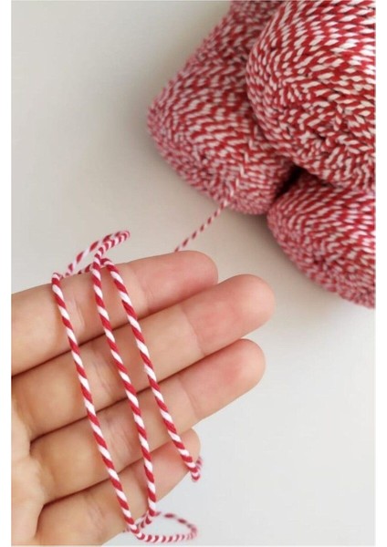 Yılbaşı Hediyeleri Için Paketleme Ipi Kırmızı Beyaz 5 Metre, Marteniçka, Baby Shower Dilek, Şans Ip modelleri