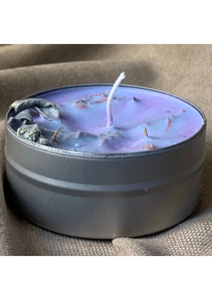 El Yapımı Metal Kutulu Dekoratif Adaçayı Kokulu Mum - 3 x 7 cm modelleri