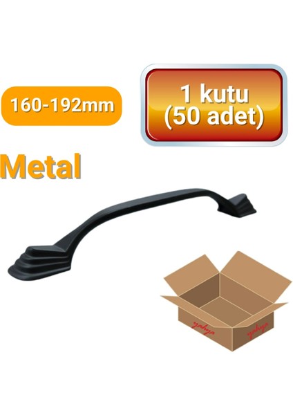 50 Adet Eymen Lüks Siyah Metal Mobilya Kulbu 160 mm - 192 mm