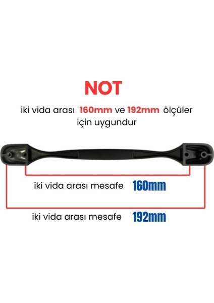 50 Adet Eymen Lüks Siyah Metal Mobilya Kulbu 160 mm - 192 mm