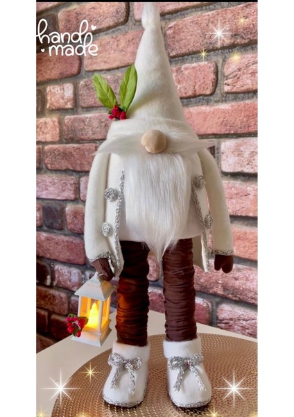 60 cm Işıklı Fener Şans Cücesi Dekoratif Biblo Kar Gece Lambası Noel Baba ,halloween,yılbaşı