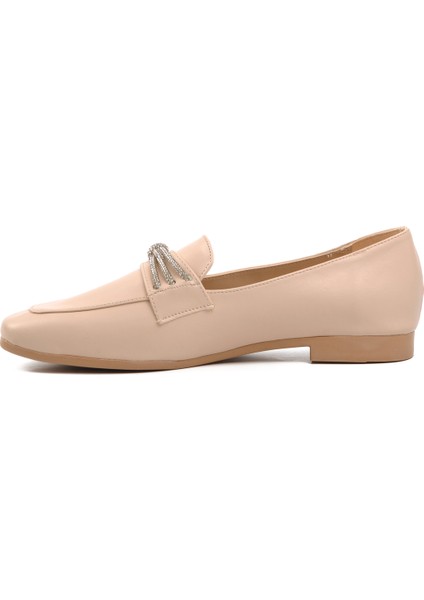 Bej Kadın Loafer Ayakkabı