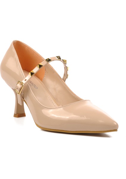 Nude Rugan Kadın Topuklu Ayakkabı