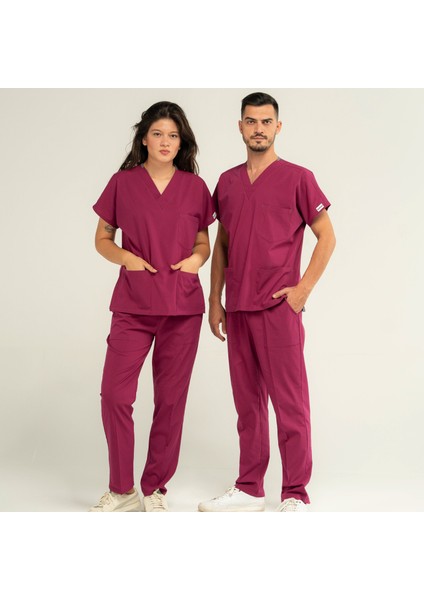 Confor Likralı Unisex Medikal Pembe Alt Üst Takım Doktor Hemşire Uniform Scrubs modelleri