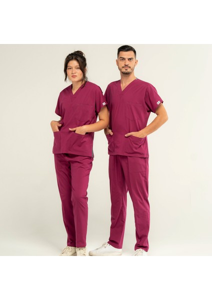 Confor Likralı Unisex Medikal Pembe Alt Üst Takım Doktor Hemşire Uniform Scrubs fırsatları