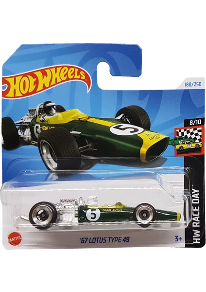 1/64 Ölçek Tekli Regular Arabalar HTD99 Hw Race Day / '67 Lotus Type 49