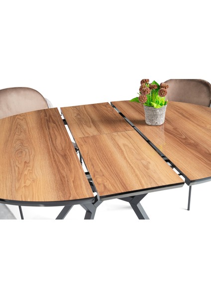 Roza Polo Yuvarlak Highgloss Mutfak Masa Sandalye Takımı 120 cm modelleri