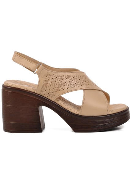 Bej Kadın Topuklu Sandalet modelleri