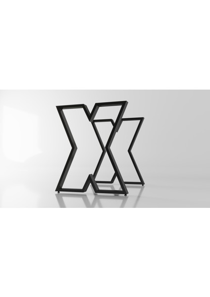 Kalın x Model Metal Ayak Seti Siyah Metal Masa Ayağı