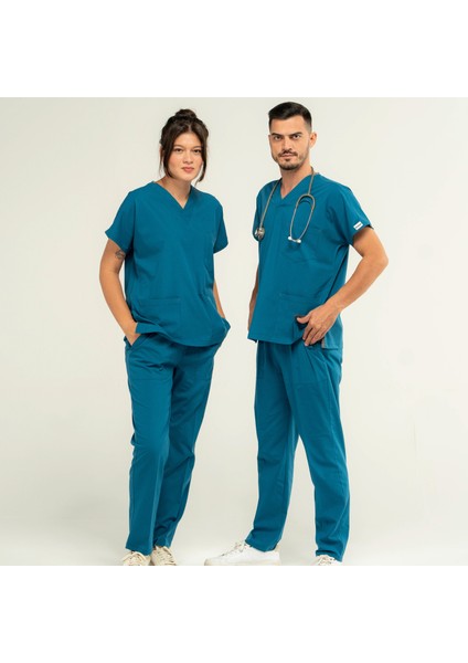 Confor Likralı Unisex Medikal Petrol Alt Üst Takım Doktor Hemşire Scrubs fırsatları