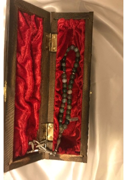 Tesbih Akik Doğal Taş Tesbih Gümüş Imameli Ahşap Kutulu Hint Akik modelleri