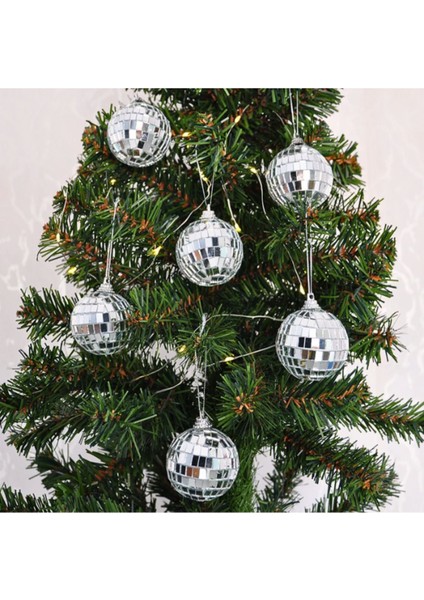 Yılbaşı Ağacı Süsü Aynalı Dekor 4cm 6 Adet