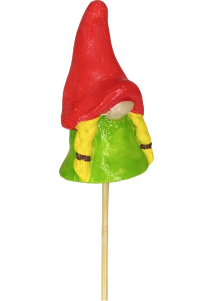 Bay ve Burnuk Şans Cücesi - 2'li Gnome Burnuk Cüce - Yılbaşı Süsü - Saksı Süsü - Süslü Kürdan